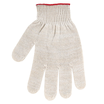 Перчатки хлопчатобумажные, КОМПЛЕКТ 100 пар, 10 класс, ПВХ-точка, белые