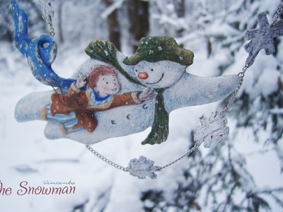 "The Snowman by Raymond Briggs". Волшебное зимнее колье в винтажном стиле