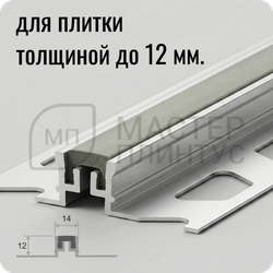 Алюминиевый компенсационный профиль ПО-116 12х2700мм. Серый