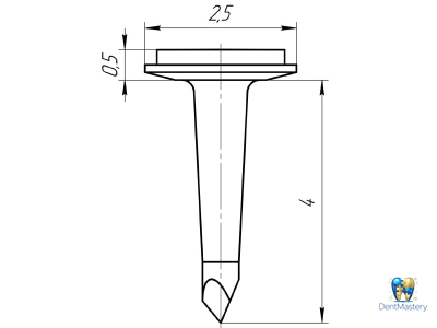 Пин безударный 4 мм, арт. PSu-02-40/5-5 шт.
