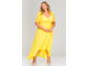 Вечернее Платье с кружевной кокеткой 159405 желтый (48-74).