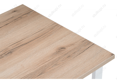Стол Лота Лофт 120 25 мм дуб делано светлый / белый матовый