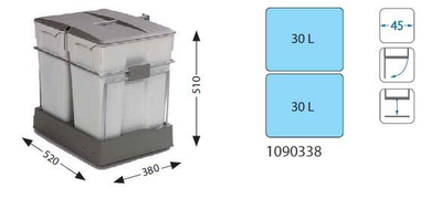 Система сортировки мусора ALBIO 40 2X30 L