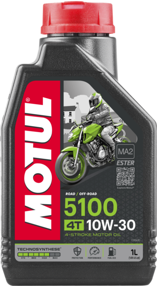 Масло моторное для 4-x тактных двигателей Motul 10W30 5100 4T SM/MA2 - 1 Л (104062)