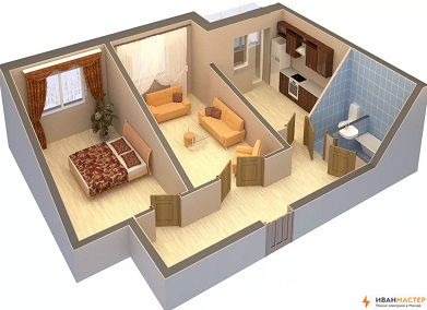 Ремонт электрики в двухкомнатной квартире в Москве ИВАНМАСТЕР