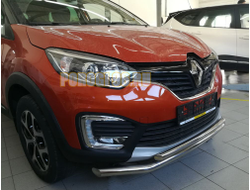 Защита переднего бампера d60/42 для Renault Kaptur (2017-...)