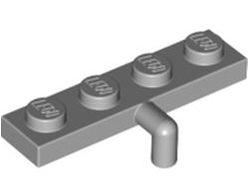 Plate, Modified 1 x 4 with Bar Arm Down, Light Bluish Gray (30043 / 4261605 / 6173095)