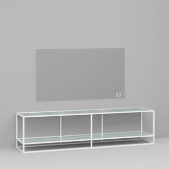 Тумба TV stand 160 lite 2 white матовое стекло