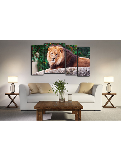 Модульная картина &quot;Отдых царя зверей&quot;