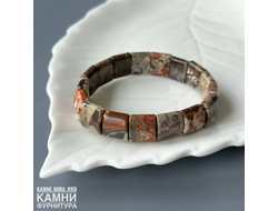 Браслет яшма пейзажная прямоугольники 12,5х15 мм, цена за штуку