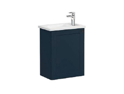 Модуль с квадратной раковиной, Vitra Root Classic, 45 см, с дверцей, матовый темно-синий, левосторонний, 68608