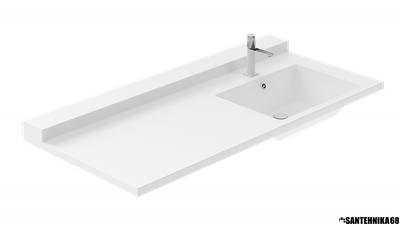 Раковина Dolomite Спартак 135 R правая белая глянец из искуcственного камня