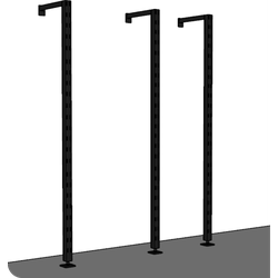 Чёрная напольная нога-опора для торгового оборудования