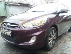 Защита радиатора Hyundai Solaris 2011-2014 black PREMIUM