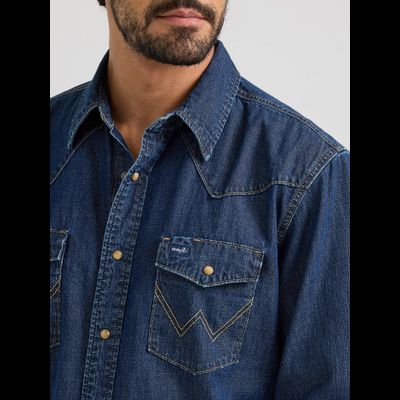 Рубашка Wrangler® Classic Denim Western Snap Shirt
