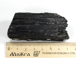 Турмалин чёрный (шерл), кристалл необработанный, Бразилия (75*33*27 мм, 134 г) №37617