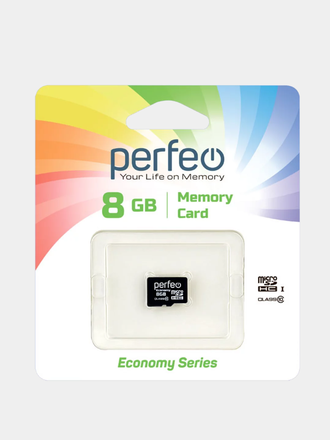 Карта памяти Perfeo microSD 8GB High-Capacity (Class 10) w/o Adapter economy series