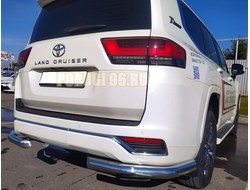 Защита заднего бампера угловая d76 для Toyota Land Cruiser 300 (Юбилейная) 2021-