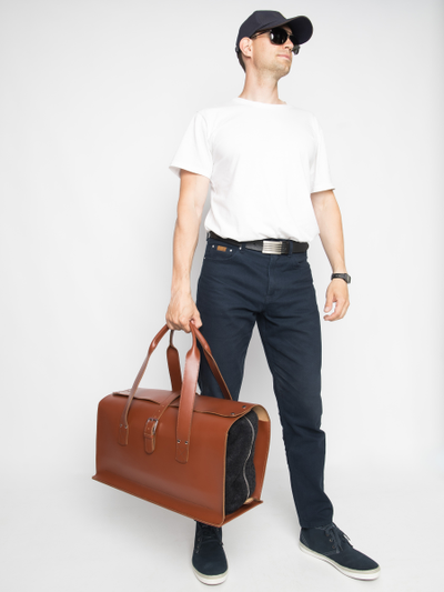 Кожаная дорожная сумка Gavardo Premium red (арт. 
4043-53)