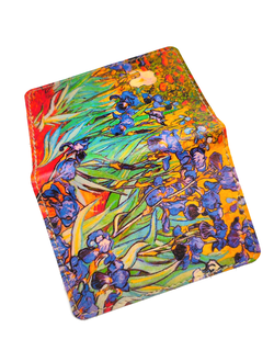 Обложка на автодокументы с принтом "Ирисы"