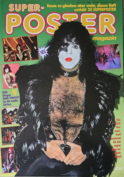 Kiss Super Poster Magazin Ace Frehley, Paul Stanley, Peter Criss, Gene Simmons Inside, Intpressshop