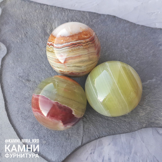 Шар "Оникс" пейзажный кальцит 36,5-38,5 мм, цена за штуку