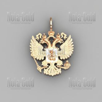 Кулон подвеска  из золота герб Российской Федерации двуглавый орёл (Вес: 5 гр.)