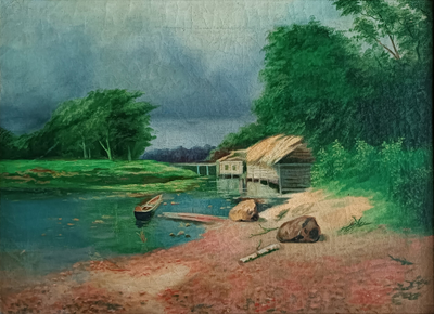 "Мальчик с голубем" холст масло 1954 год