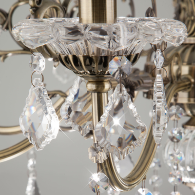 Люстра с хрусталем 3281/8 античная бронза/прозрачный хрусталь Strotskis Eurosvet