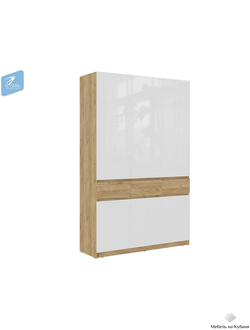 Бостон Шкаф ШК-002 Дуб крафт золотой/МДФ Глянец белый