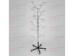 ST021 Стойка вешало напольное для головных уборов на колесах, цвет: хром-черный