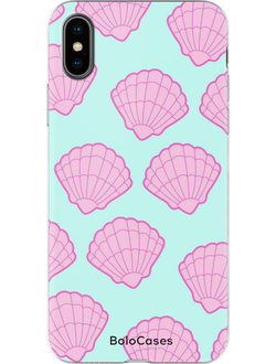 Чехол для Apple iPhone c дизайном розовые ракушки