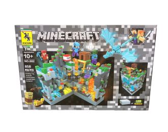 Конструктор Minecraft «Серая крепость» + LED подсветка,858 деталей ОПТОМ