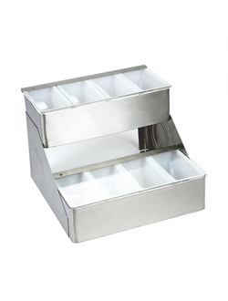 Контейнер-ёмкость для фруктов и специй 8 отделений 2 яруса, нержавеющая сталь