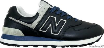 NEW BALANCE 574 blue leather Мужские (41-45)