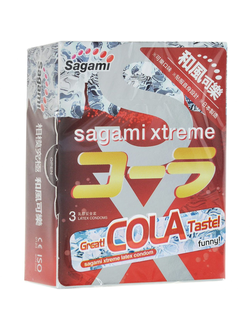 725/1 Презервативы Sagami, xtreme, cola, латекс, 19 см, 5,2 см, 3 шт.