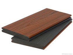 Террасная доска Polivan Group NUSADUA полнотелая двухцветная Красное дерево-темно-серый