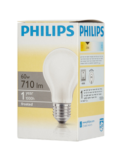 Электрическая лампа Philips стандартная/матовая 60W E27 FR/A55 (10/120)