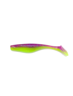 Силиконовая приманка Fish3 Поисковая Bass Assassin 4 фиолетовый/салатовый с блестками