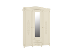 АС-27  Шкаф трёхстворчатый с зеркалом ваниль/ваниль