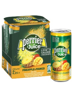 Газированный напиток «Perrier&Juice» Ананас-Манго 250мл (24)