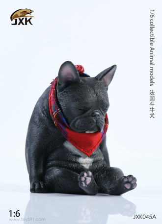 Французский бульдог (черный) - Коллекционная ФИГУРКА 1/6 scale French bulldog (JXK045A) - JXK