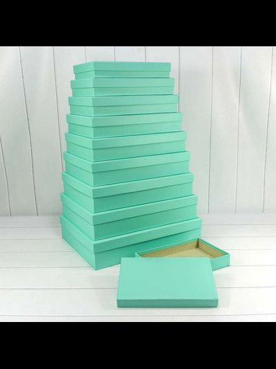 Коробка подарочная прямоуг. (бирюза), 44*34,5*9,5см