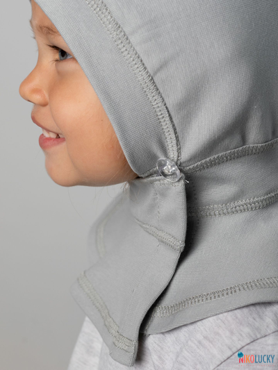 Шапка-шлем 24301-01 95%хлопок 5%лайкра, серый 42-44