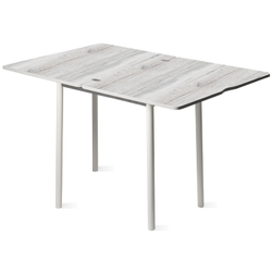 Дуэт 4 Стол обеденный 600*800 раскладной дуб канадский/белый муар 3.1