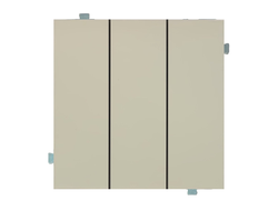 Выключатель трехклавишный (механизм + клавиша) лен