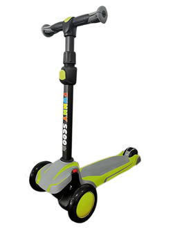 Детский трехколесный самокат FUNNY SCOO MS-955 Surf Sport серо-зеленый