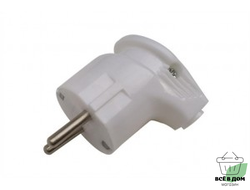 General вилка 16А 250В (АБС-пластик, угловая, белая, земля) 470510