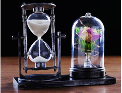 Песочные часы сувенирные "Роза", с подсветкой, 15 х 9 х 14 см, Цвет: в ассортименте