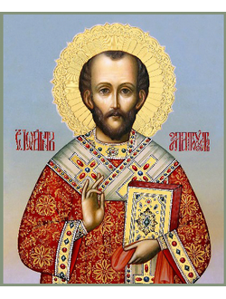 Иоанн (Иоан, Иван) Златоуст, Святитель, архиепископ Константинопольский. Рукописная икона.